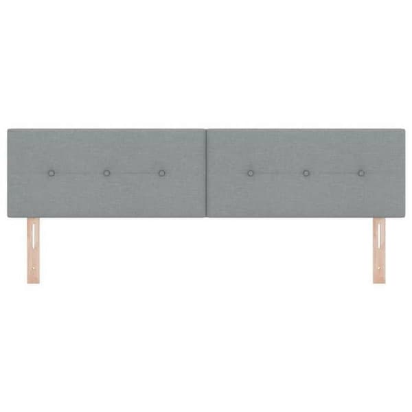 Maison Exclusive - LED-hovedgærde med LED-strips Lys grå 180 cm stof