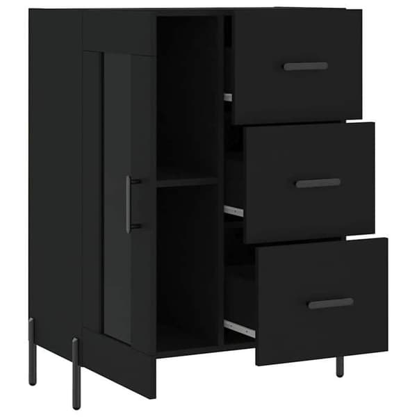 Maison Exclusive - Sort buffet 69,5x34x90 cm ingeniørtræ