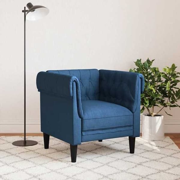 Maison Exclusive - Chesterfield stol i blåt stof