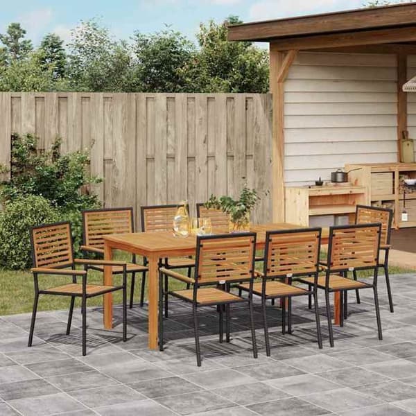 Maison Exclusive - 9 pc have spisebordssæt i sort Svart