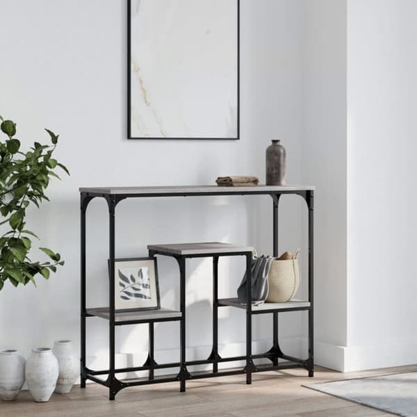 Maison Exclusive - Consolebord sonoma grå 89,5x28x76 cm ingeniørtræ