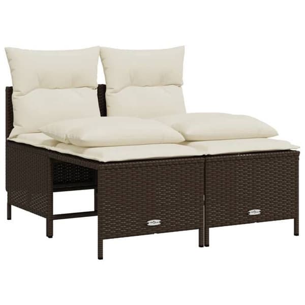 Maison Exclusive - Trädgårdsmöbler med kuddar 5 delar brun flätad resin brun