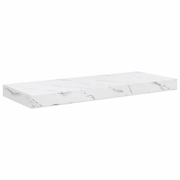 Vägghylla - EXKLUSIV HEM - 2 st Marmor vit 60x23,5x3,8 - Ingenjörsträ - Rektangulär - Lättskött Vit marmor
