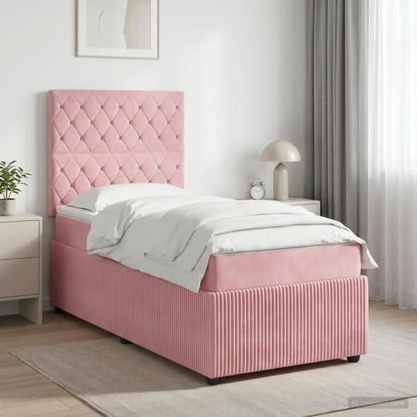 Maison Exclusive - Boxspring-sänky Rose patjalla 100 x 200 cm Sametti Ros