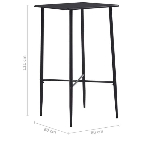 Barbord - Eksklusivt Hus - Sort - 60 x 60 x 111 cm - MDF & stål