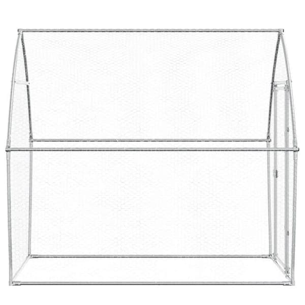 Maison Exclusive - Silverfärgad hönsgård 200x105x182 cm galvaniserat stål Silver