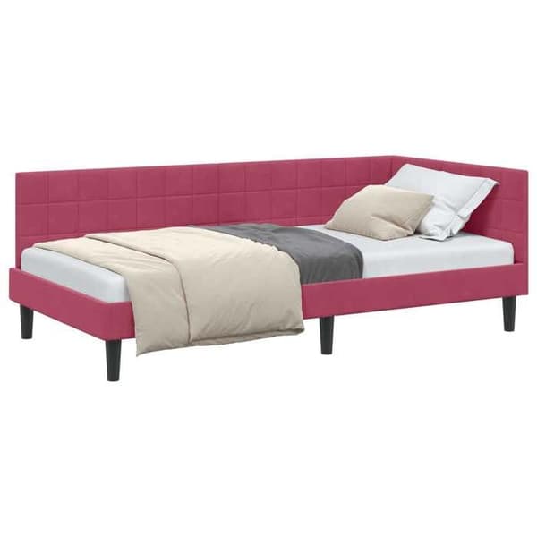 Maison Exclusive - Hörnsängram Bordeaux 90 cm x 200 cm Sammet