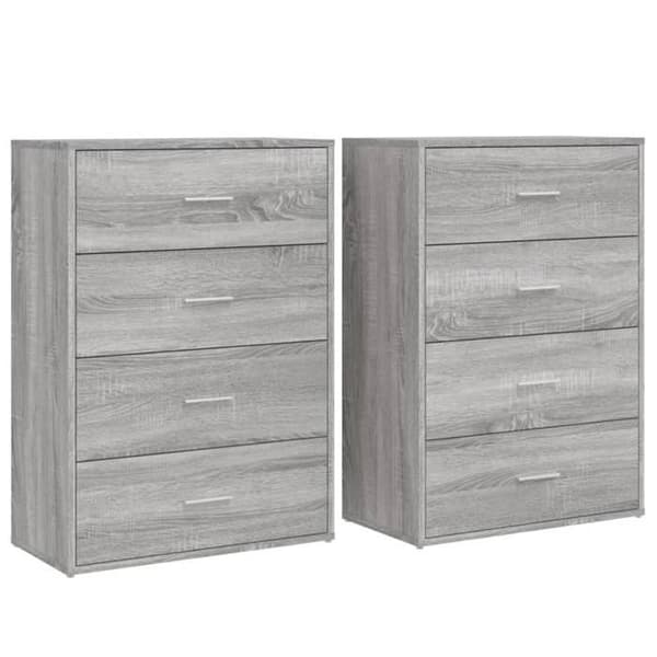 Maison Exclusive - Buffeter 2 stk sonoma grå 60x31x84 cm ingeniørtræ Sonoma grå
