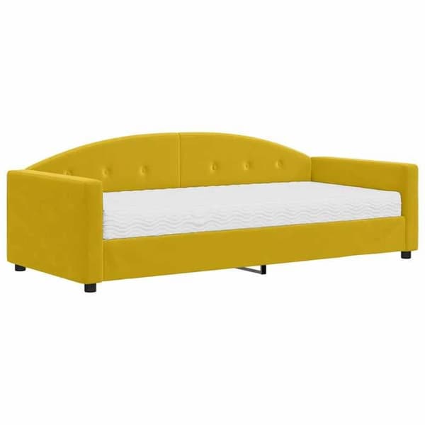 Maison Exclusive - Dagbädd med gul madrass 90x200 cm sammet