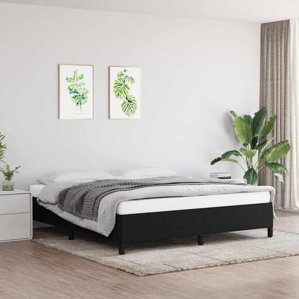 Maison Exclusive - Sengestel uden madras sort 160x200 cm stof