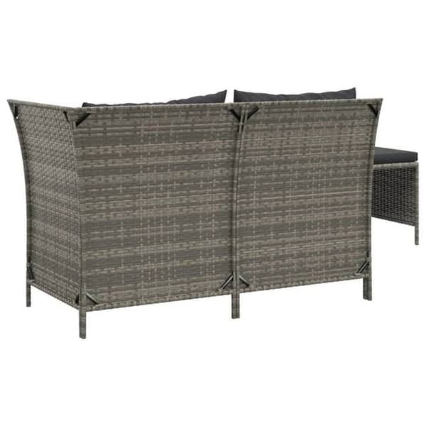 Maison Exclusive - Trädgårdsmöbler 3 delar med kuddar Grå Flätad resin