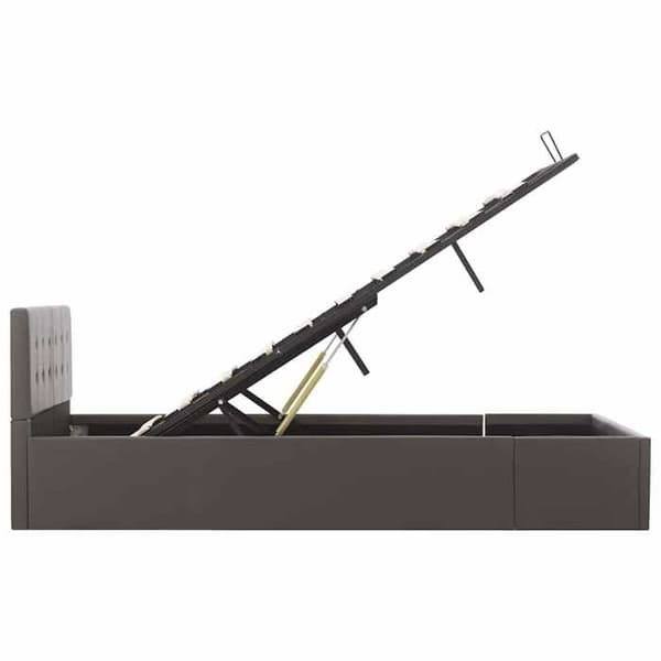 Sengestel - EKSKLUSIV HUS - EKSKLUSIV HUS - 120 x 200 cm - Grå kunstlæder - Hydraulisk opbevaring Grå (similskinn)