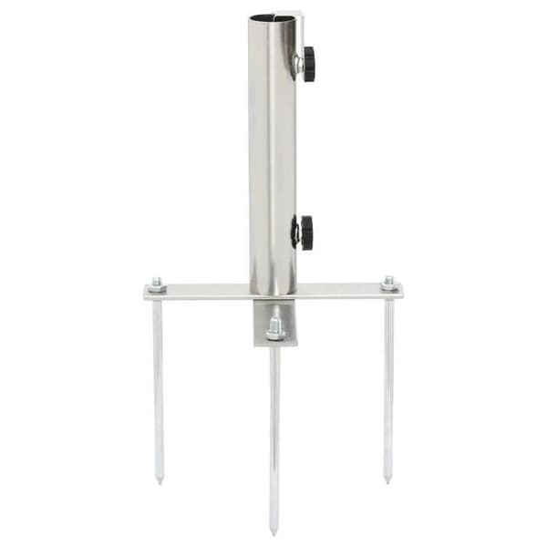 Maison Exclusive - Parasolbas med markspett Ø32-38 mm silverfärgad stål Silver