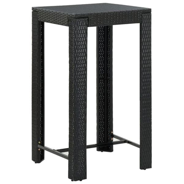 Maison Exclusive - Havebar sæt 5 dele med sorte polyrattan puder Svart