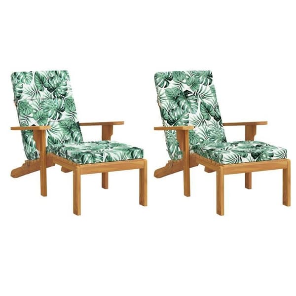 Maison Exclusive - Stolar med lång rygg, 2-pack, bladmotiv