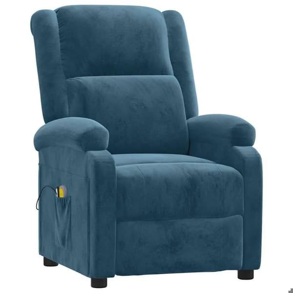 Maison Exclusive - Elektrisk massagefåtölj i blått sammet