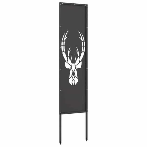Trädgårdsskärm - EXKLUSIV HEM - Rektangulär - Svart - Matt stål - 32 x 140 cm Svart