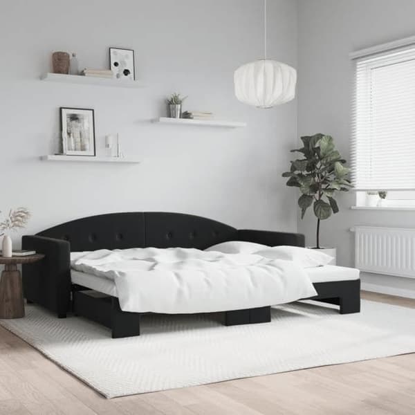 Maison Exclusive - Sovesofa med udtræk uden madras sort 90x200 cm