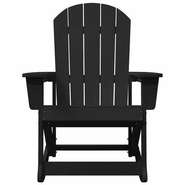 Maison Exclusive - Musta HDPE keinutuoli Adirondack