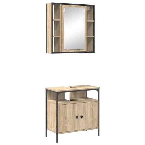 Maison Exclusive - 2-osainen kylpyhuonekalustesarja, ruskea