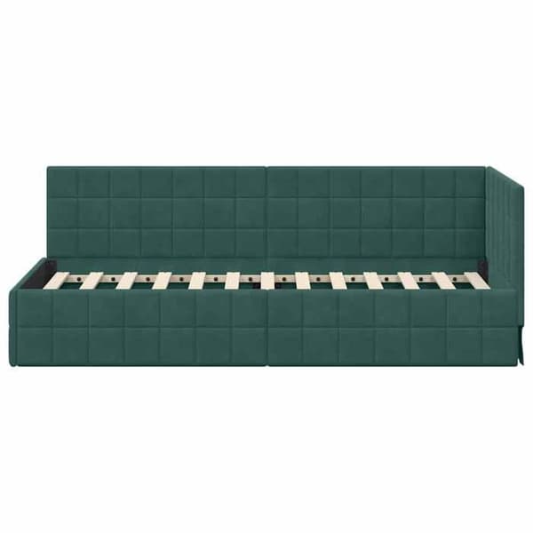 Maison Exclusive - Tummanvihreä kulmasänky 80 cm x 200 cm Sametti