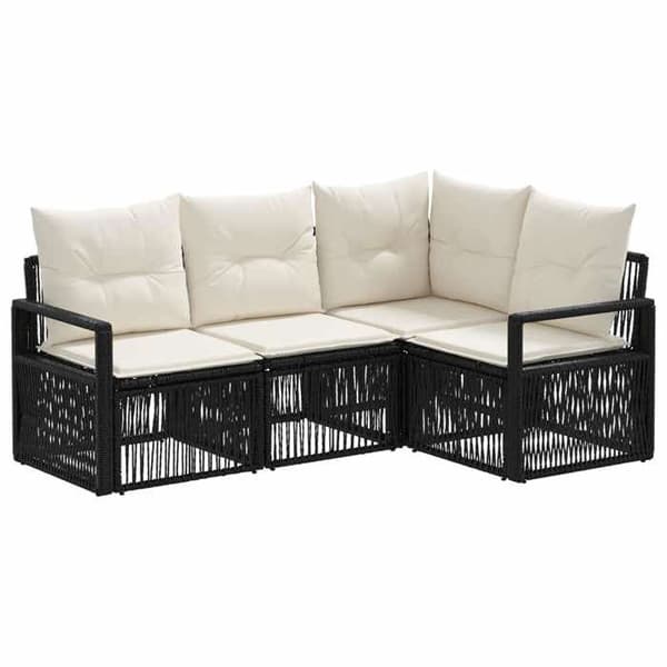 Havemøbler - MAISON EXCLUSIVE - Modulerbar - 4 dele - Poly-rattan - Sort Svart