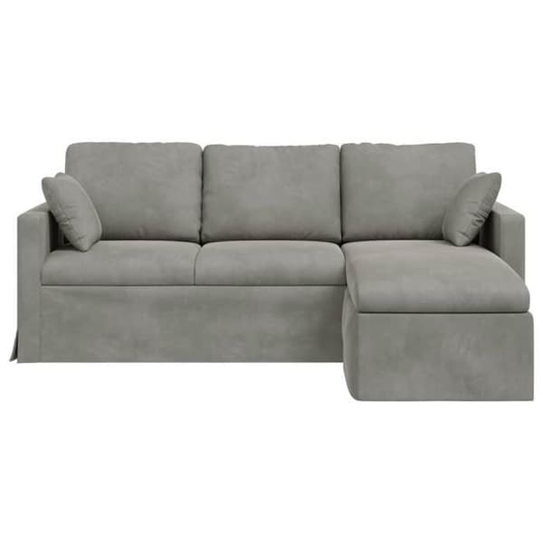 Maison Exclusive - Vaaleanharmaa sohva 198 x 134 x 80 cm samettia