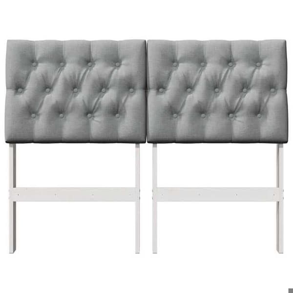 Maison Exclusive - Klädd sänggavel Ljusgrå 120 cm Massivt trä Ljusgrått