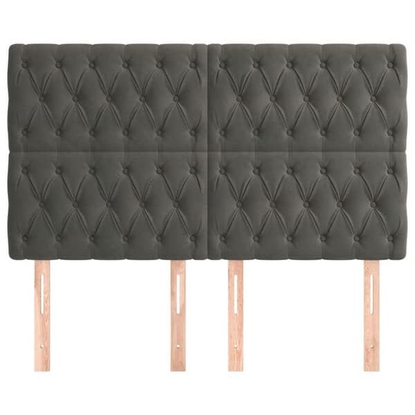 Hovedgærde - Maison Exclusive - Mørkegrå - Velour - Højdejusterbar Mörkgrå