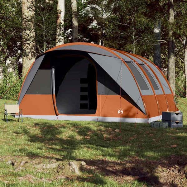 Maison Exclusive - Perheeltä tunneliteltta 7 hengelle harmaa ja oranssi, vedenpitävä