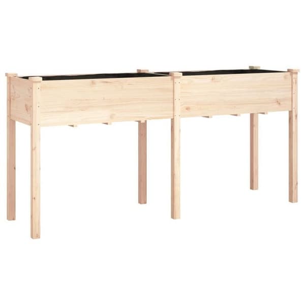 Maison Exclusive - Blomlåda med foder 161x45x76 cm massiv gran