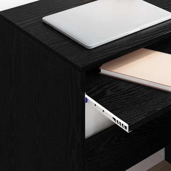 Maison Exclusive - Kontor Sort egetræ Ingeniørtræ 77,5 x 43 x 79 cm svart ek