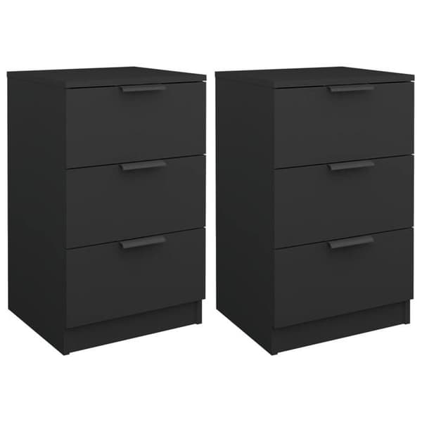 Maison Exclusive - Natborde 2 stk sort 40x36x65 cm Svart