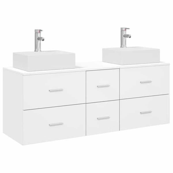Maison Exclusive - 3-delars badrumsskåpset Vit Vit