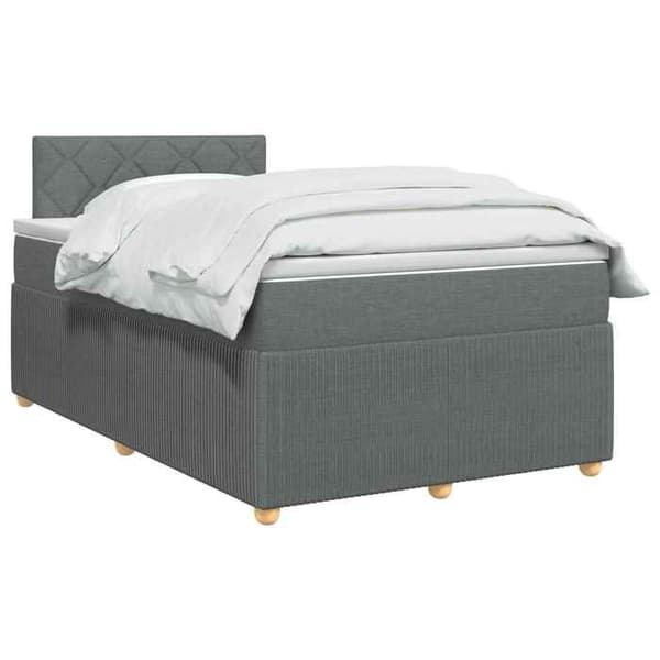 Maison Exclusive - Boxspring säng med madrass Mörkgrå 120 x 200 cm Tyg Mörkgrå
