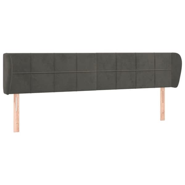Maison Exclusive - Päätylevy korvilla Tummanharmaa 203x23x78/88 cm Sametti mörkgrå