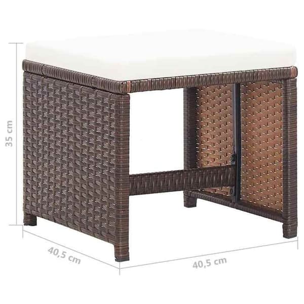 Maison Exclusive - Trädgårdsstolar set om 4 med kuddar i flätad resin Brun brun