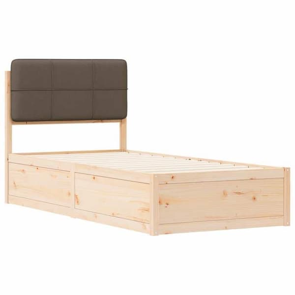 Maison Exclusive - Vuodekehys pehmustetulla päädyllä, taupe 75 x 190 cm Mol