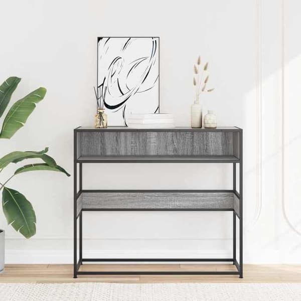 Maison Exclusive - Consolebord sonoma grå 90x35x80 cm ingeniørtræ