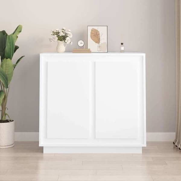 Maison Exclusive - Hvidt buffet 80x34x75 cm ingeniørtræ Vit
