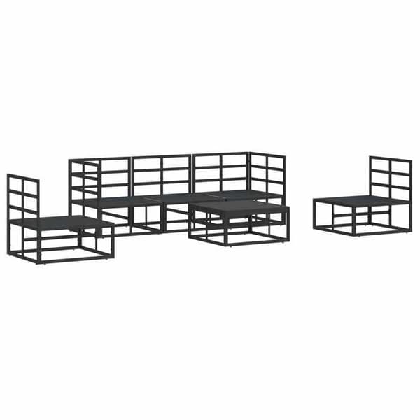Maison Exclusive - Sæt af 6 pc have-sofaer Sort Aluminium Svart
