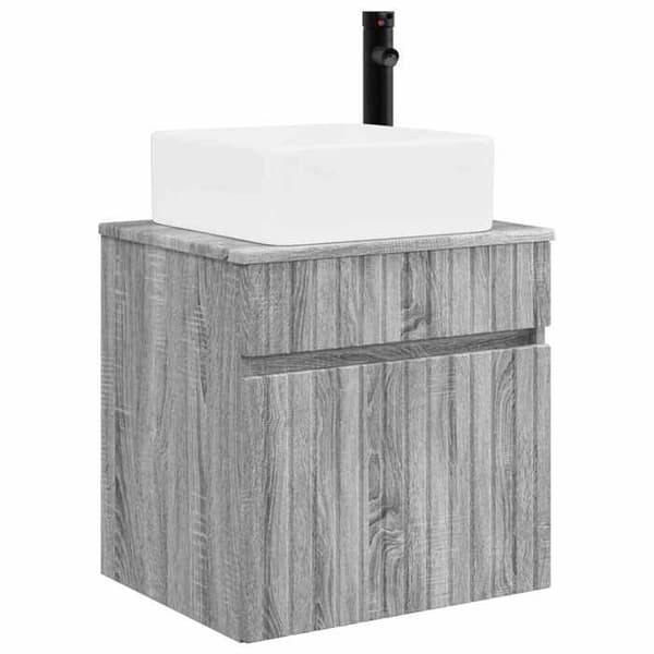 Maison Exclusive - Väggmonterad handfatmöbel Sonoma grå 49 x 41 x 63 cm
