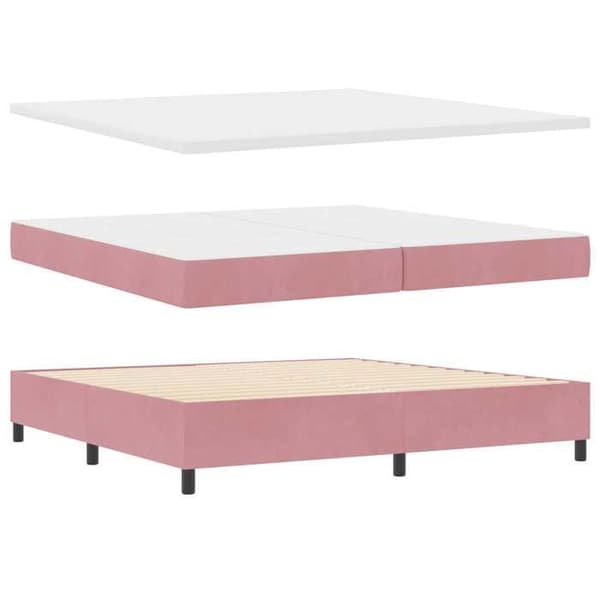 Maison Exclusive - Jousipatja ruusupäällysteellä 200 x 200 cm Sametti Ros