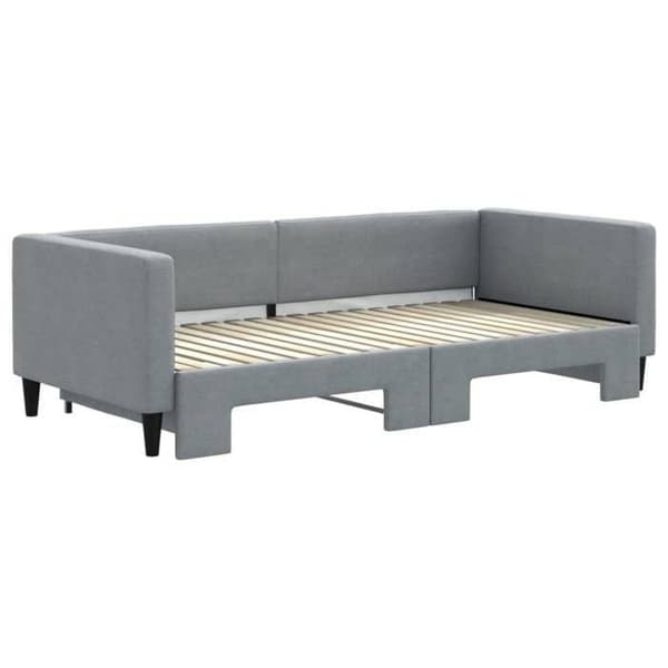 Maison Exclusive - Sovesofa med udtræksseng lys grå 90x190 cm stof