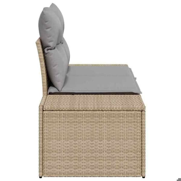 Havemøbel - EKSKLUSIV HUS - 184 x 62 x 69 cm - Poly rattan - Beige - Stålramme beige
