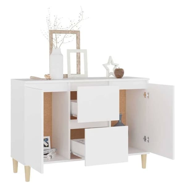 Maison Exclusive - Hvidt buffet 101x35x70 cm ingeniørtræ