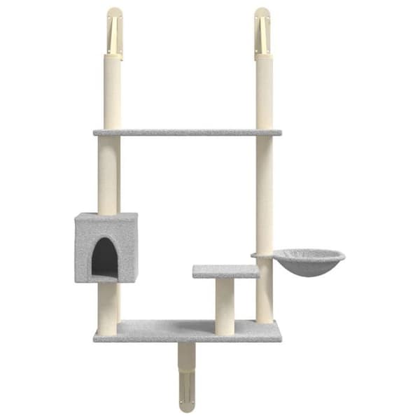 Maison Exclusive - Väggmonterad kattträd med klösmatta ljusgrå 153 cm Ljusgrått