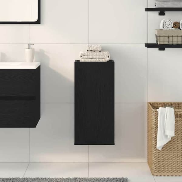 Maison Exclusive - Vægskab Sort Eg 32x20x67 cm Ingeniørtræ