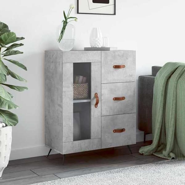 Maison Exclusive - Buffé grå betong 69,5x34x90 cm ingenjörsträ