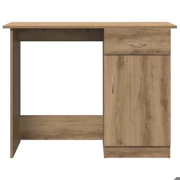 Maison Exclusive - Håndlavet egetræskontor 100x50x76 cm ingeniørtræ